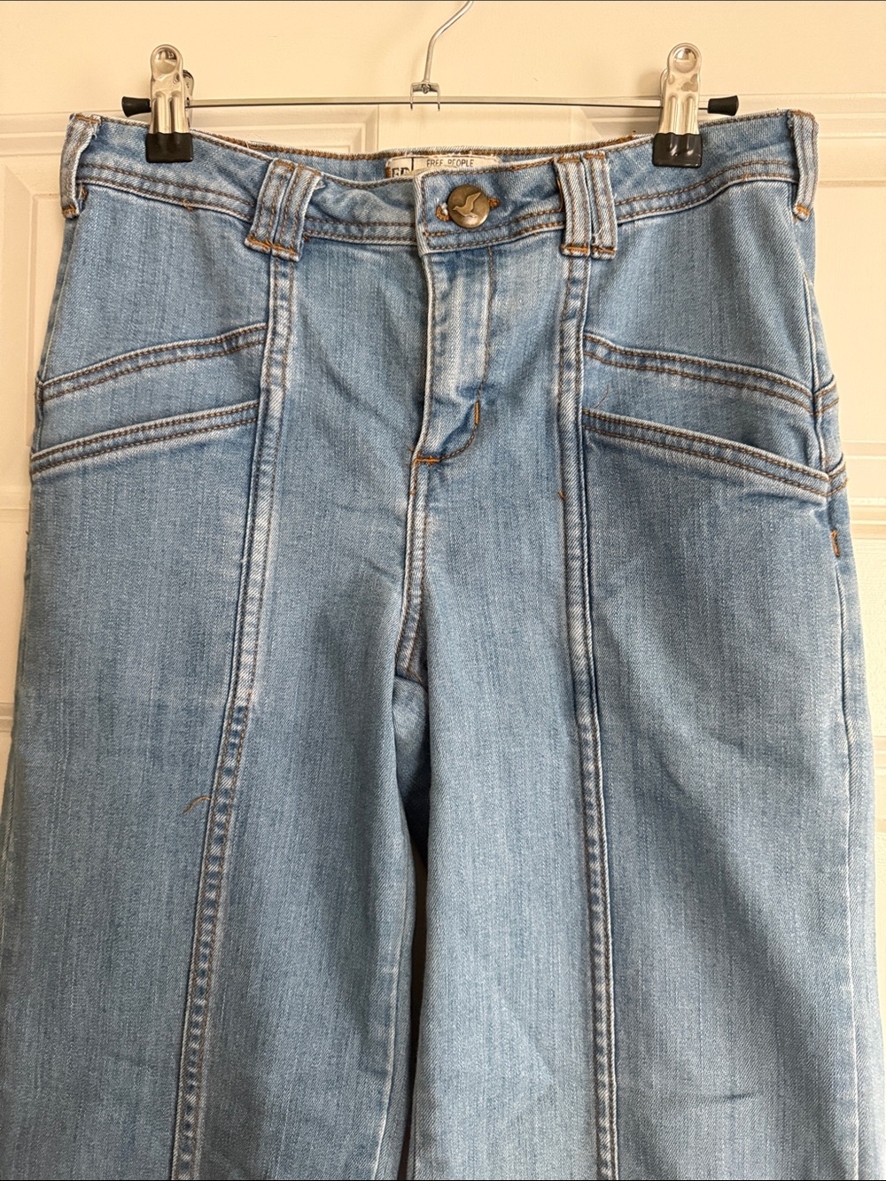 Free People Light Blue High-Rise Wide-Leg Jeans EUC ~ Sz. 29 (8) - Picture 5 of 7